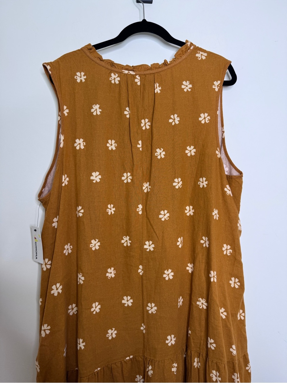 Sonoma Mustard Floral Tiered Midi Dress - Picture 6 of 7